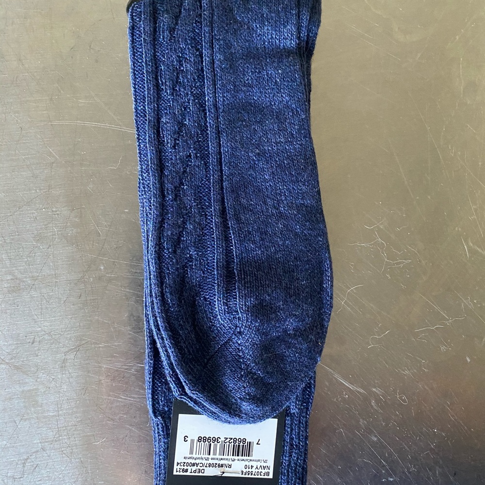 Marcoliani Ribbed Cashmere socks / Men’s - Navy - Picture 7 of 8
